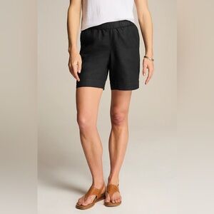 J. Jill Love Linen Black Pull On Short